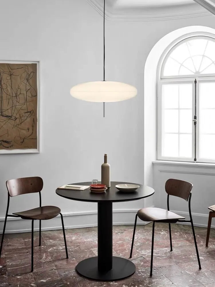 Nordic modern art retro designer UFO chandelier in white or black and white colour options