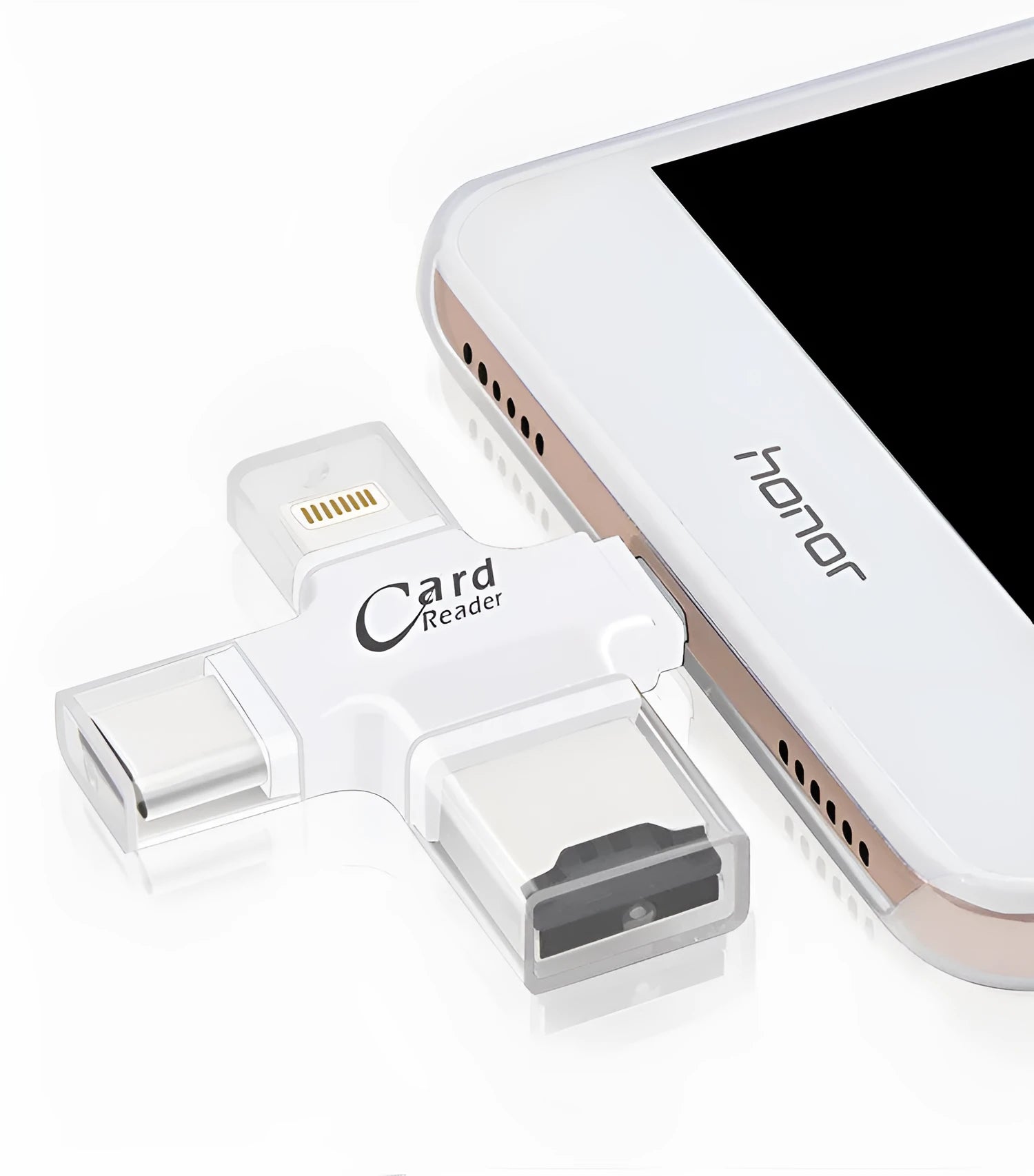 Cross Card Reader four-in-one external USB 2.0 card reader for mobile phones in black