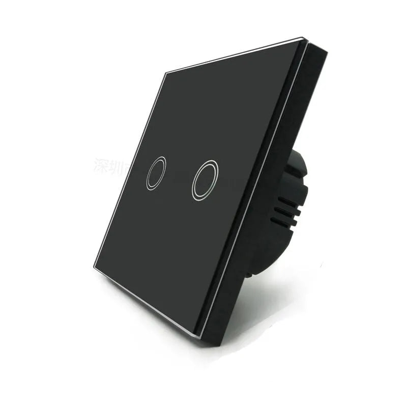 Touch switch with tempered glass panel for low power lighting control