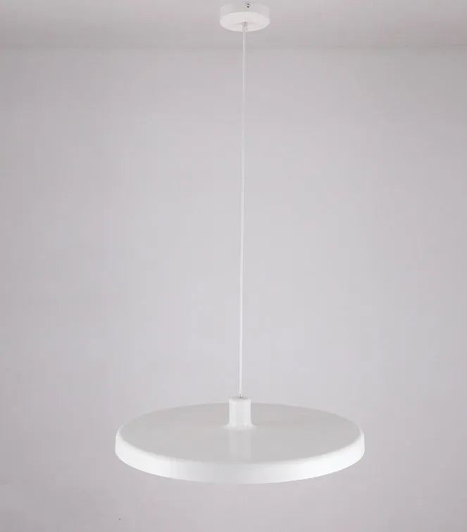 Aluminium alloy bar chandelier in black or white, showing 35cm, 50cm, and 60cm diameter options