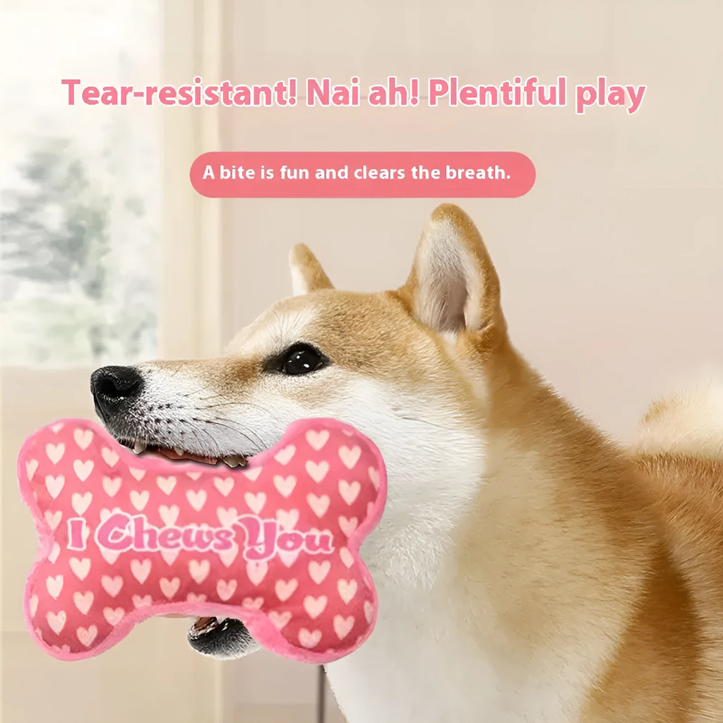 Pet plush tooth cleaning chew toy in PP material with textured surfaces for canine dental care