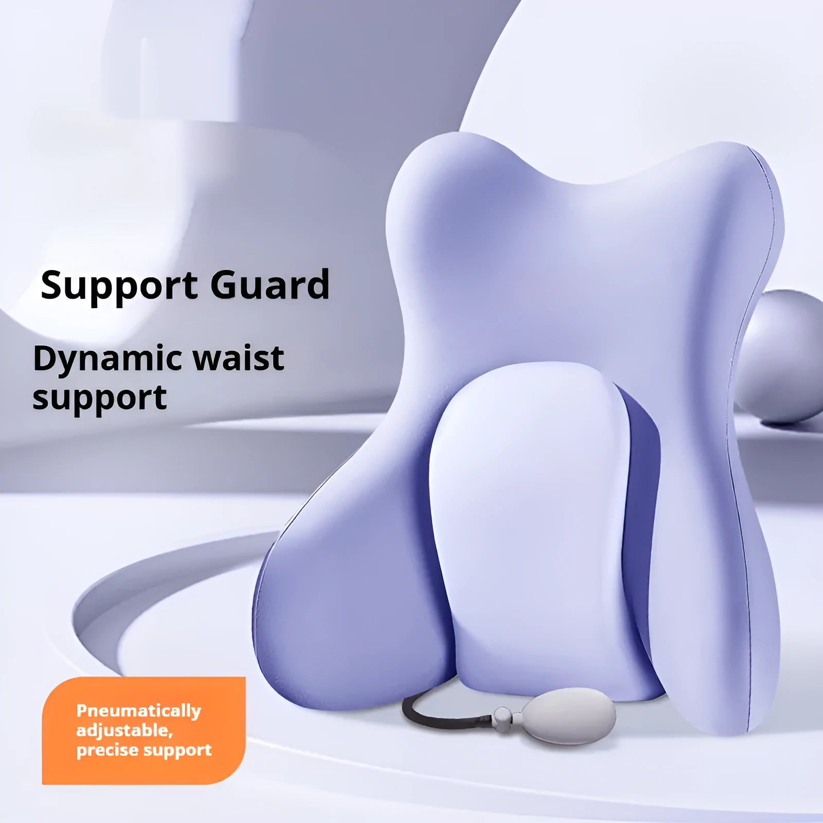 Ergonomic backrest waist pad with memory foam filler in brown colour with removable cover