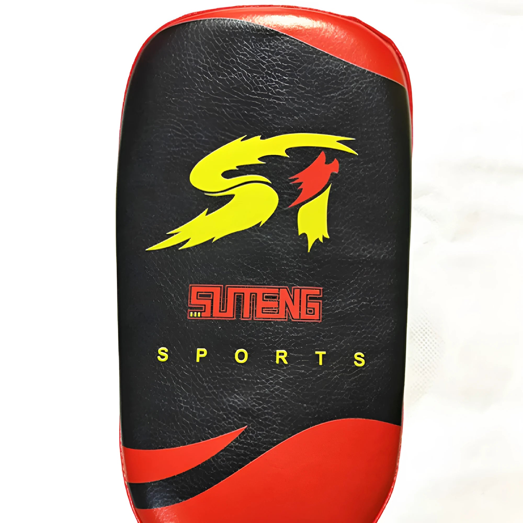 Black and red square boxing Sanda foot target pad with hand buckle on back