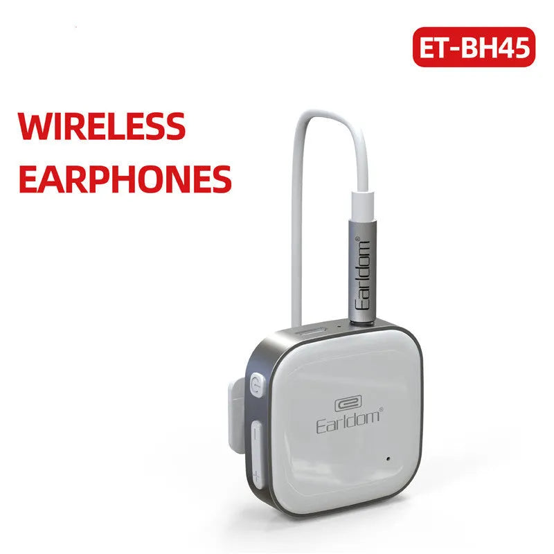 Black Lavalier-style Bluetooth wireless running headphones with earbuds and behind-the-neck cable