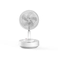 Green telescopic storage floor electric fan showing desktop and extended floor-standing configurations with remote control