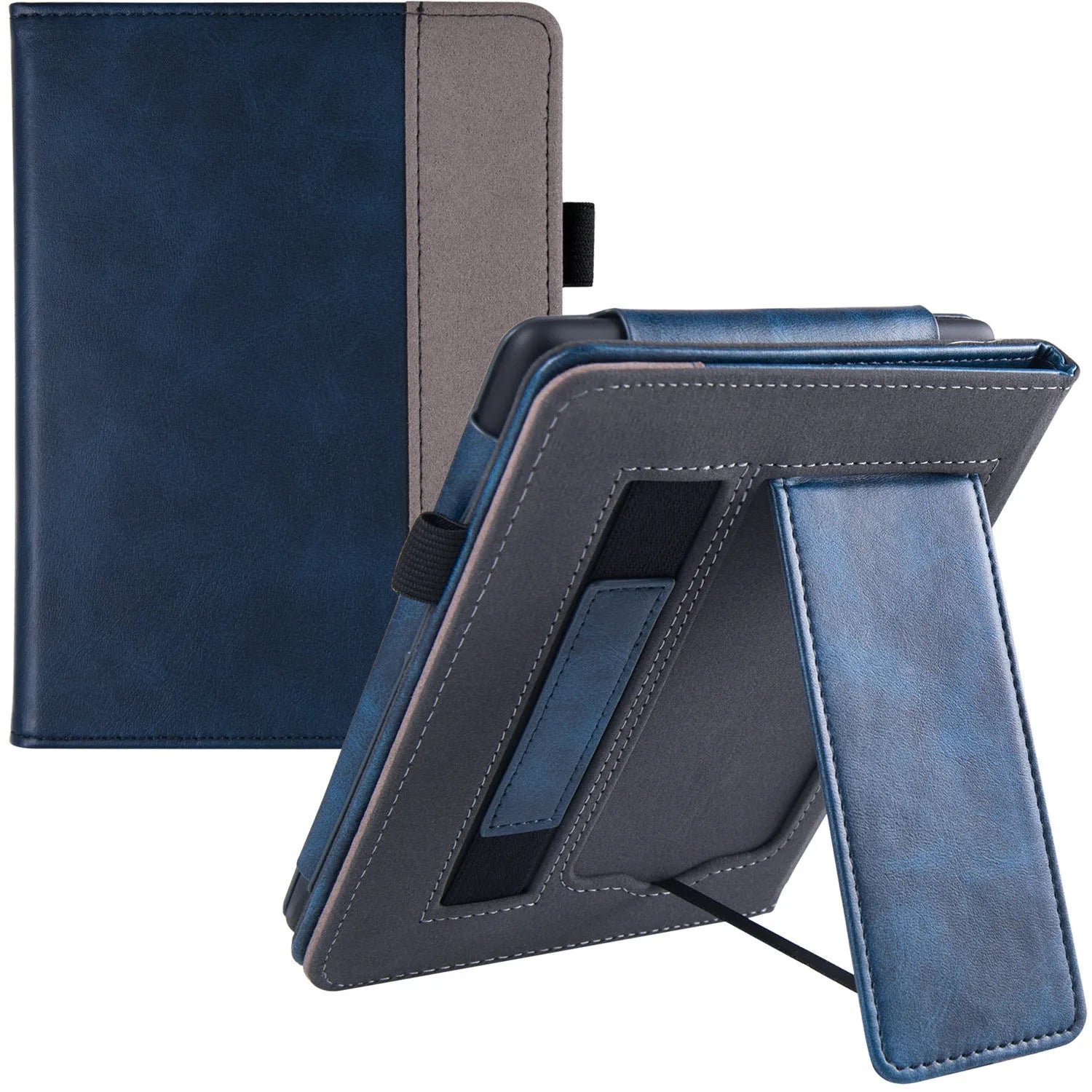 Kindle Paperwhite 5 calf leather case with wrist splint bracket in black