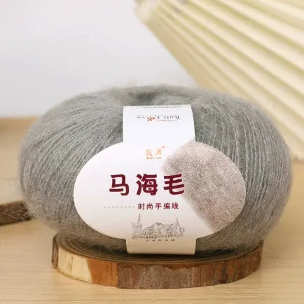 Mohair wool ball for DIY scarf knitting and crochet in Inverness thread style with multiple colour options
