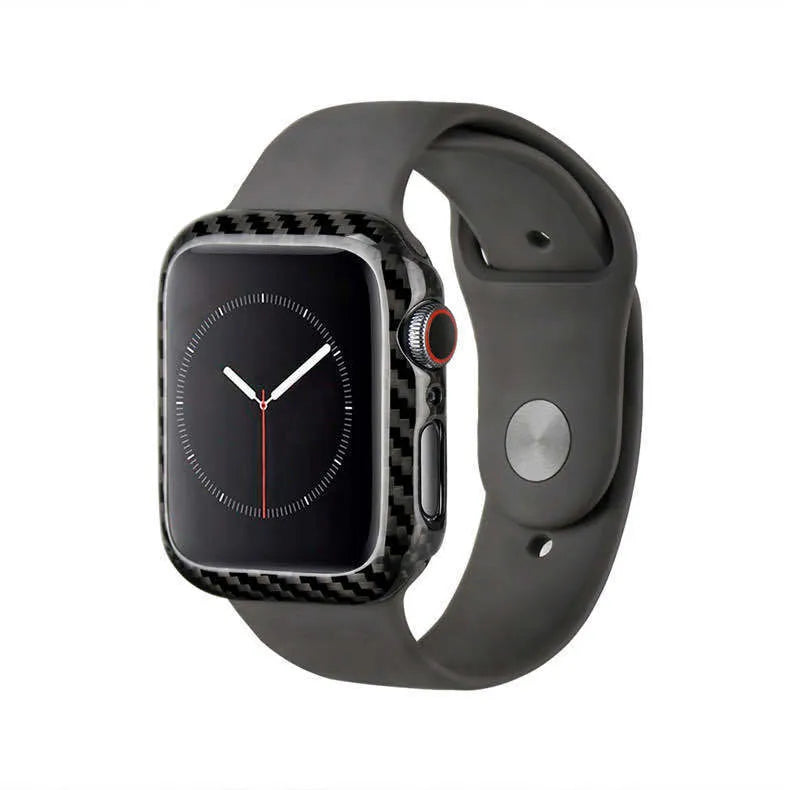 44mm Apple Watch 4 half wrap leather case in bright black and matt black options