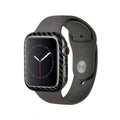 44mm Apple Watch 4 half wrap leather case in bright black and matt black options