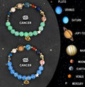 A pair of natural stone beaded bracelets from a twelve-piece zodiac sign collection.
