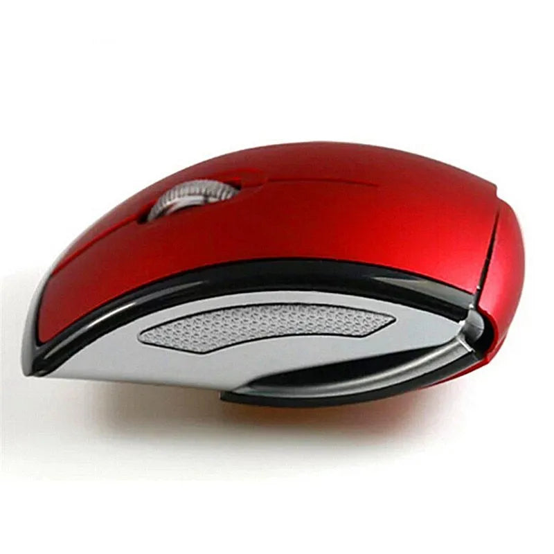 Wireless foldable mouse in black with 2.4GHz receiver and compact ABS body