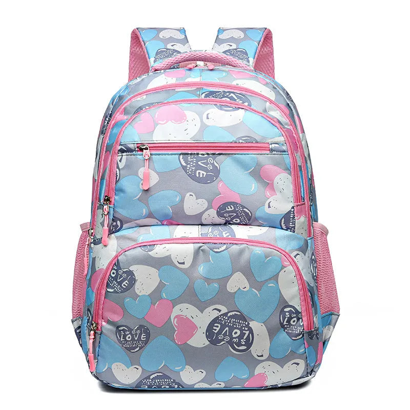 Oxford cloth student schoolbag with air cushion shoulder straps in blue colour
