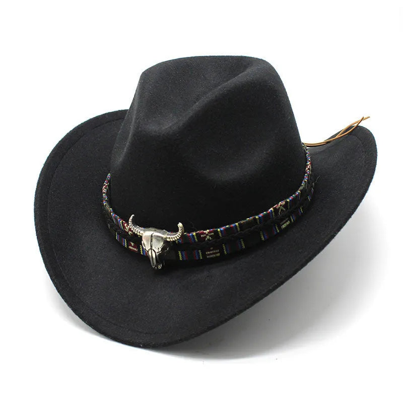 Western cowboy hat with bell crown in multiple colour options on a neutral background.