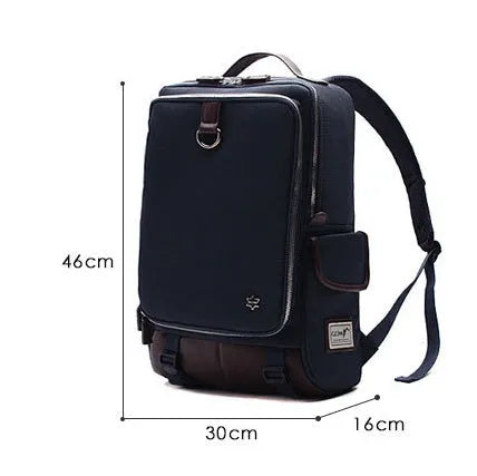 Modern men's Oxford cloth backpack in Army Green colour, showing its large main compartment.