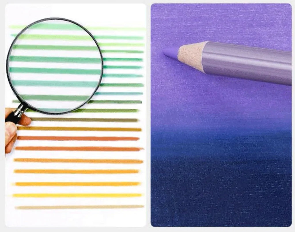Boxed set of soft core colour pencils with basswood penholders in 72 or 126 colour options for art students