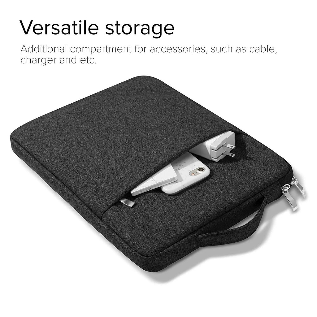 Canvas tablet case for Pro 12.9 devices in grey, light grey, navy, and rose red colours