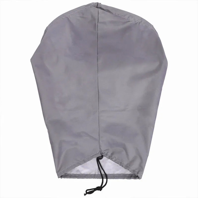 Grey waterproof drawstring cover for an electric vehicle charging port