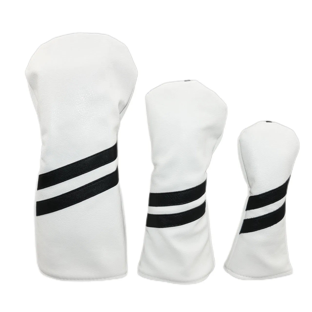 A golf club head cover with two diagonal stripes, shown in one of six available colours.