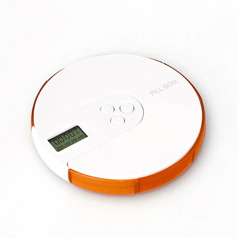 7-compartment electronic pill dispenser with alarm clock timer in multiple colour options