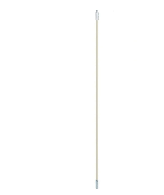 Flexible chimney and dryer vent cleaning brush with nylon bristles, showing bendable pole.