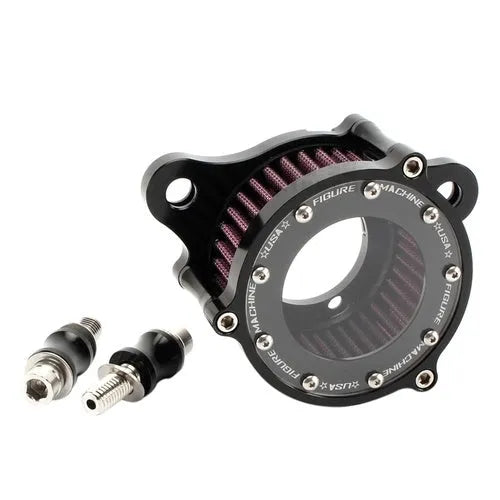 CNC aluminium motorcycle air filter with transparent glass element for Harley Davidson XL883 1200 48 models