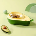 Avocado-shaped cat feeder set with 690ml water dispenser