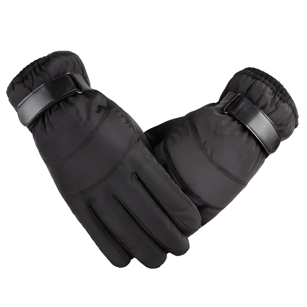 Polyester winter sports gloves with non-slip palm in black blue brown grey one size