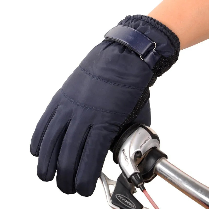 Polyester winter sports gloves with non-slip palm in black blue brown grey one size