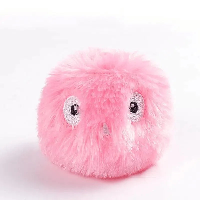 Interactive 55mm plastic pet toy ball in blue pink or yellow making animal sounds