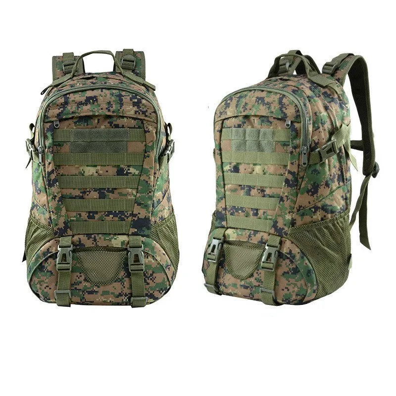 Oxford cloth mountaineering backpack in camouflage pattern with air pillow belt system for outdoor sports