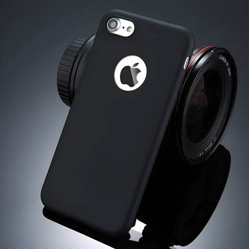 Candy colour soft silicon TPU back cover case for iPhone on a plain background.