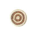 Round papyrus straw placemat with corn rope tassel detailing in modern simplicity style