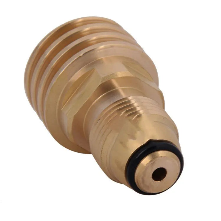 Brass gas brazier adapter with 7mm diameter and internal thread in gold colour