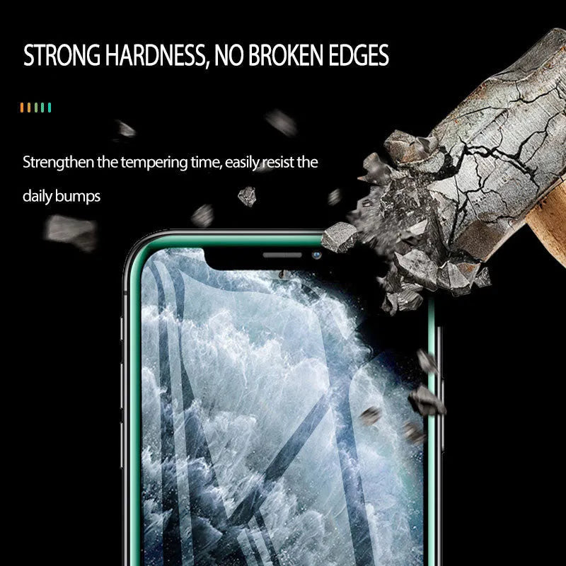 Luminous full cover tempered glass screen protector glowing in the dark for iPhone