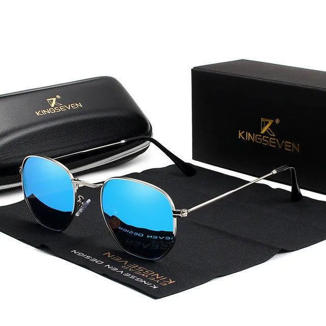 Round retro-style sunglasses for men with a metal frame, shown in a selection of available colours.