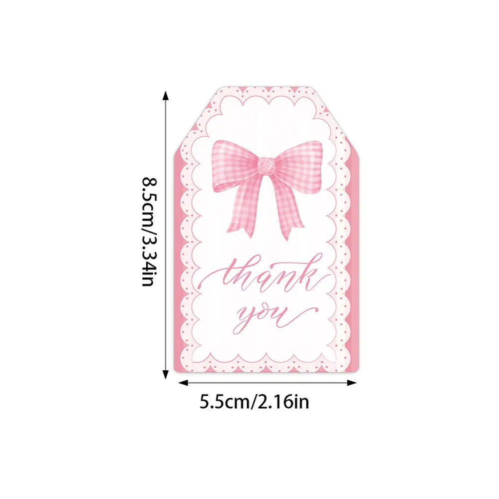 Three styles of creative bowknot paper gift tags with natural hemp rope for party decorations