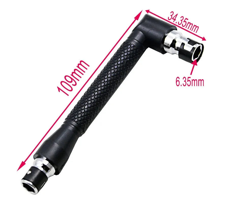 L-type double-headed socket wrench set with 10 steel screwdriver bits on grey background