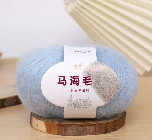 Mohair wool ball for DIY scarf knitting and crochet in Inverness thread style with multiple colour options
