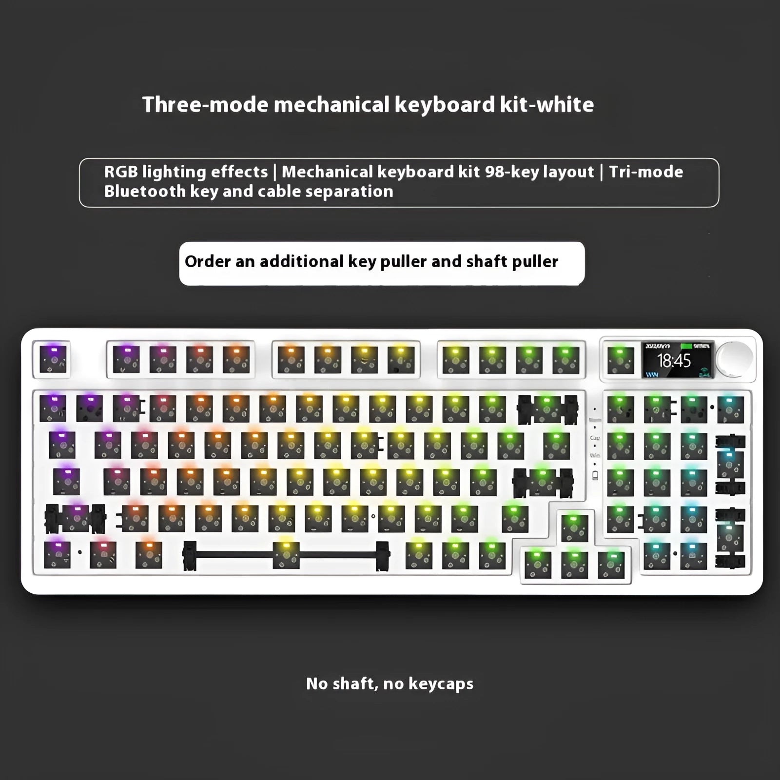 98-key wireless Bluetooth mechanical keyboard with multiple colour theme options