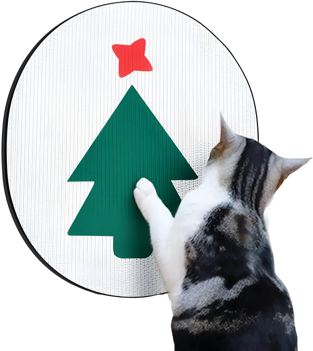 Wall-mounted cat scratching pad with decorative design for indoor cats