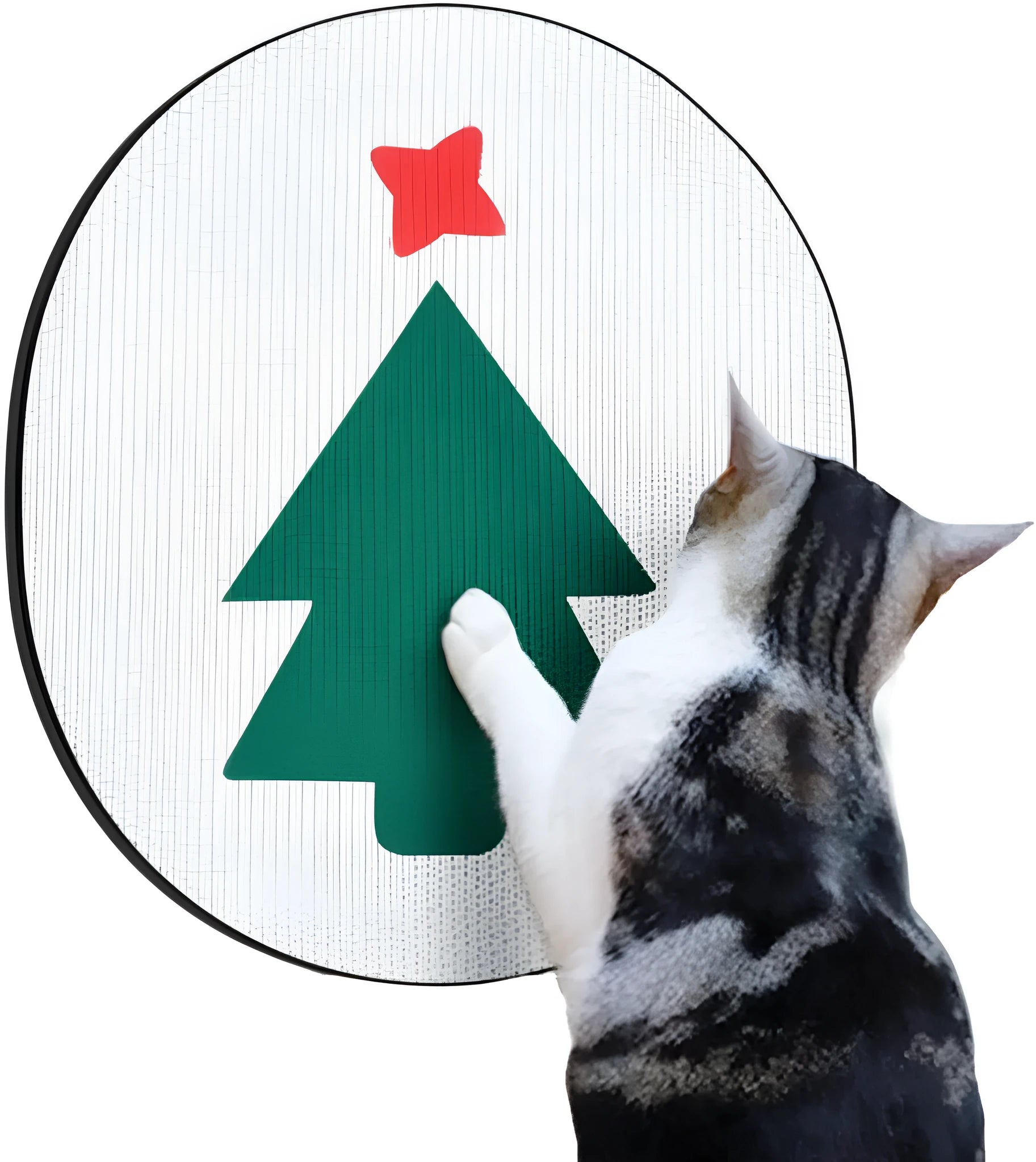 Wall-mounted cat scratching pad with decorative design for indoor cats