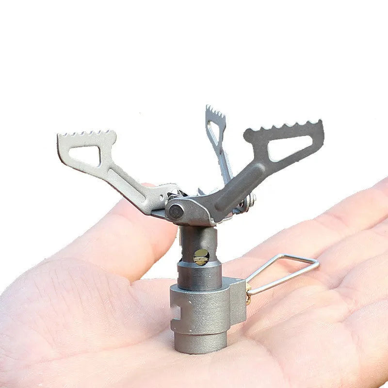 Compact one-piece portable gas camping stove for propane fuel outdoor cooking