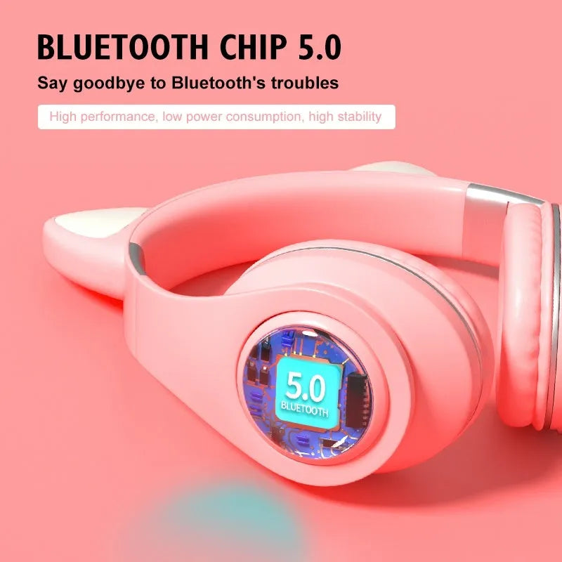 Cat ear wireless Bluetooth sports headset in various colours with head-mounted design
