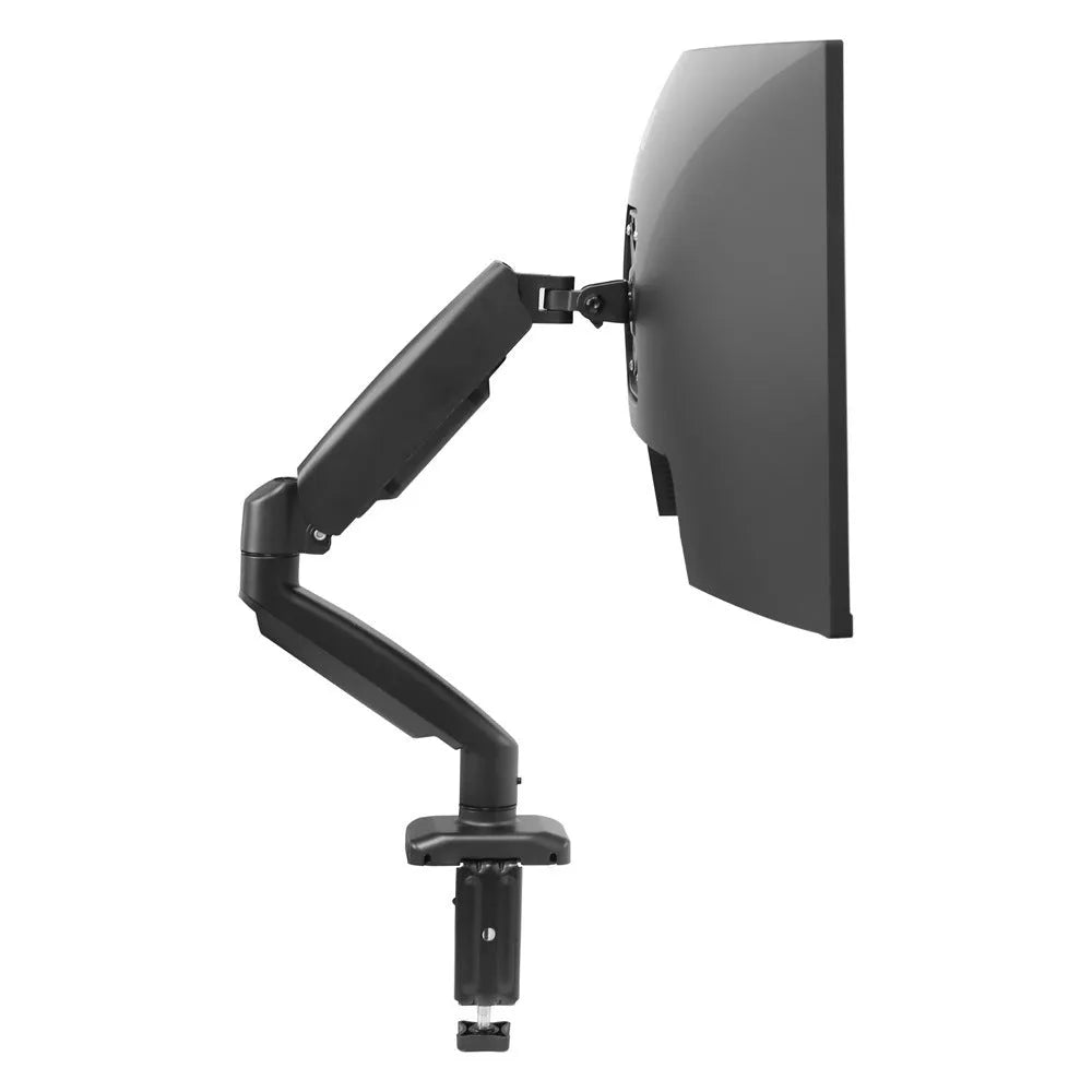 Black LCD screen rotating telescopic bracket elevated rack on desk with adjustable height and rotation mechanism