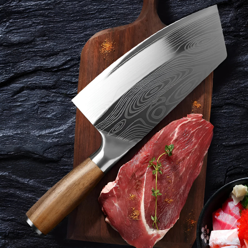 Stainless steel kitchen knife with 40Cr13 forged blade, 320mm long