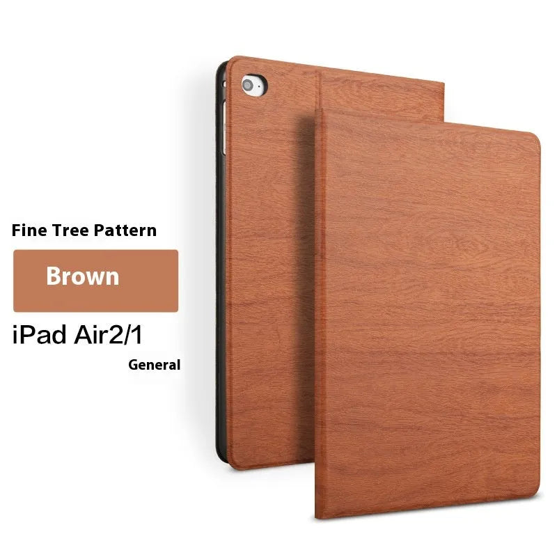 Sapphire blue imitation leather iPad protective cover showing bracket design for anti-fall security.