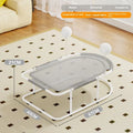 Large grey fabric cat kennel with breathable bracket design for indoor pet use
