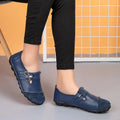 Casual Gommino style flat shoes with cow split leather upper and Velcro closure in multiple colours