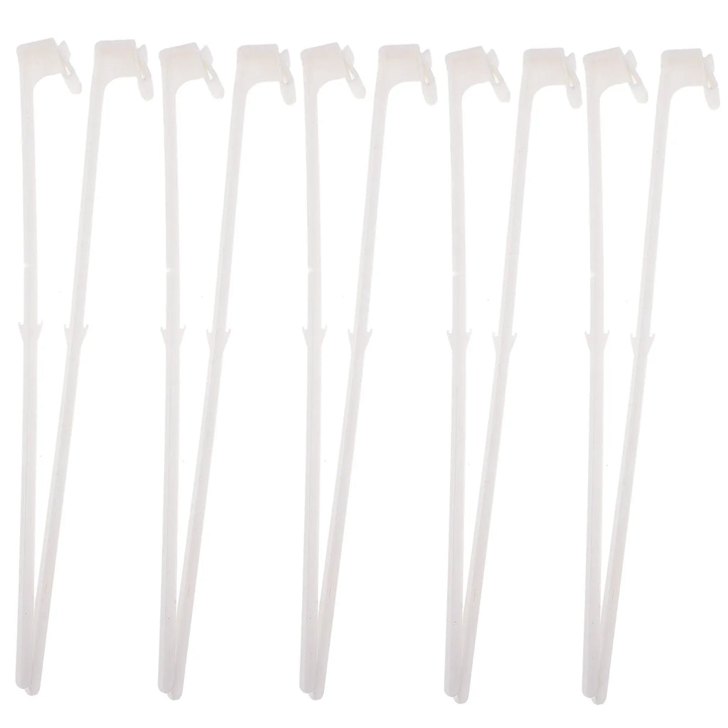 White PP plastic car window flag clips mounted on vehicle glass
