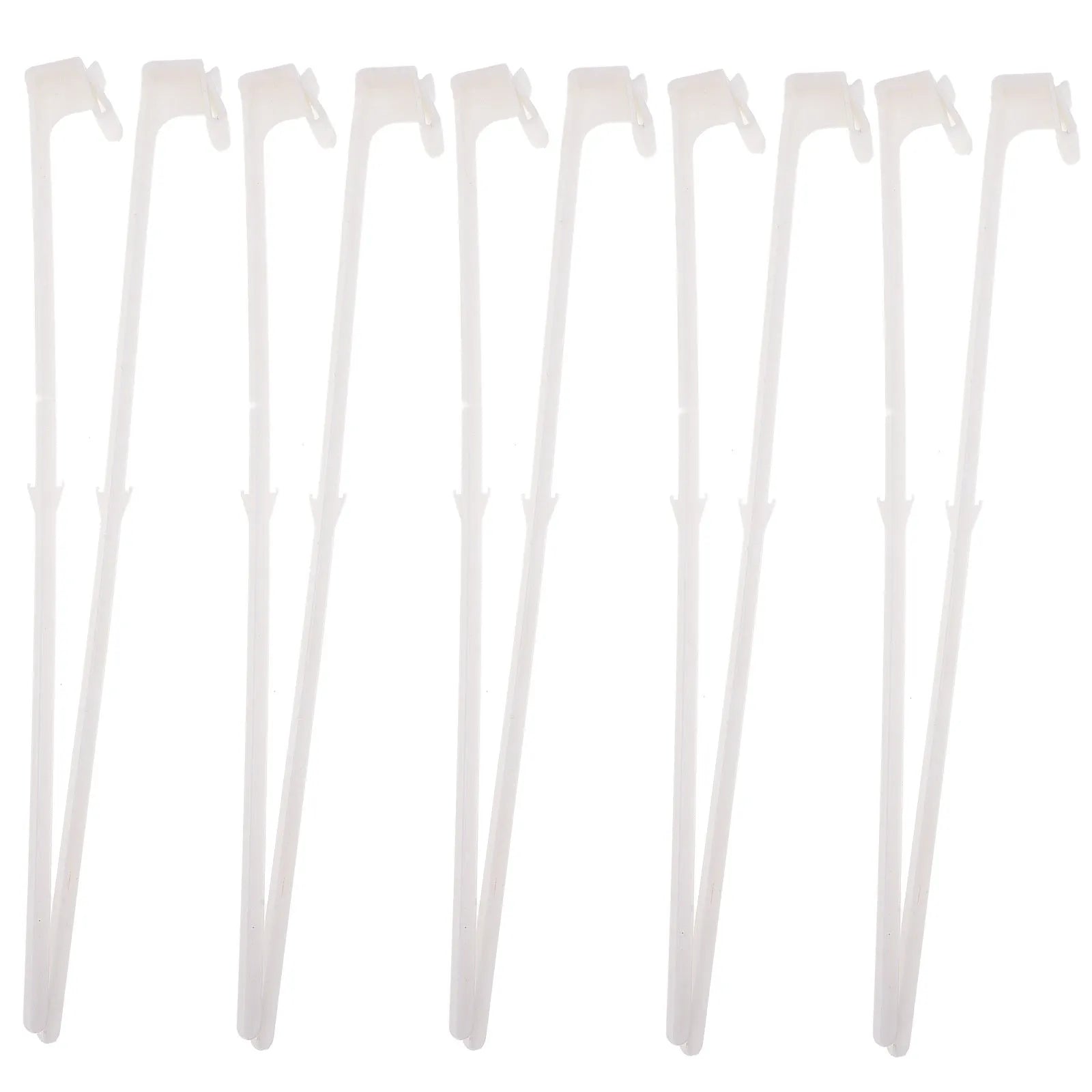 White PP plastic car window flag clips mounted on vehicle glass
